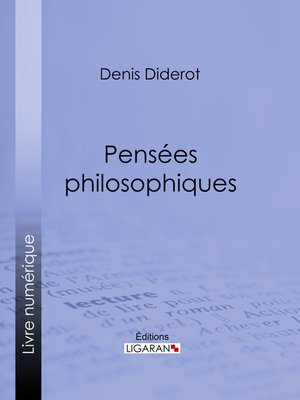 cover image of Pensées philosophiques